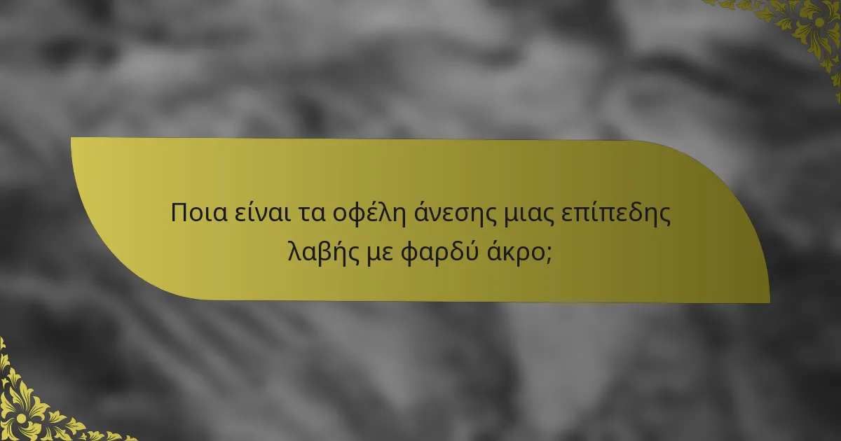 Ποια είναι τα οφέλη άνεσης μιας επίπεδης λαβής με φαρδύ άκρο;