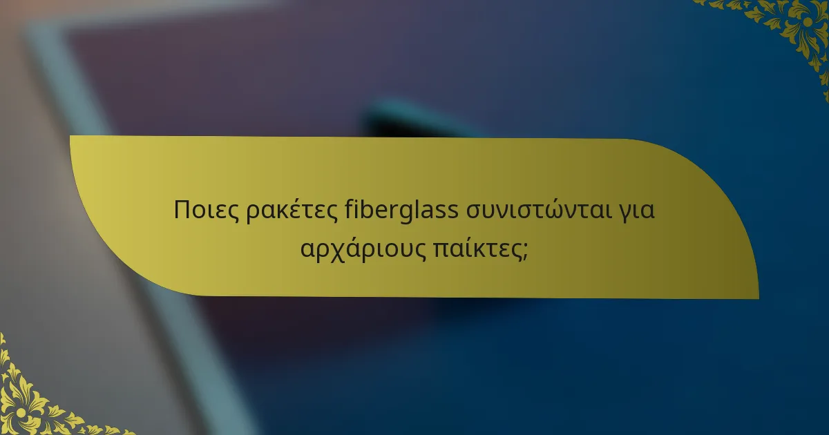 Ποιες ρακέτες fiberglass συνιστώνται για αρχάριους παίκτες;