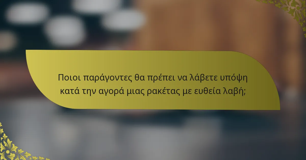 Ποιοι παράγοντες θα πρέπει να λάβετε υπόψη κατά την αγορά μιας ρακέτας με ευθεία λαβή;