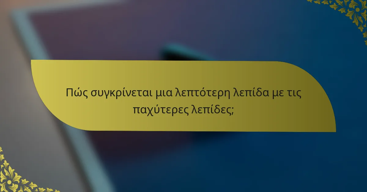 Πώς συγκρίνεται μια λεπτότερη λεπίδα με τις παχύτερες λεπίδες;